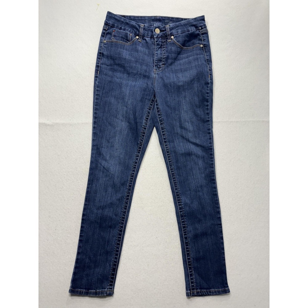Seven7 Jeans Womens 16 Blue Medium Wash Mid Rise Straight Stretch 34x31